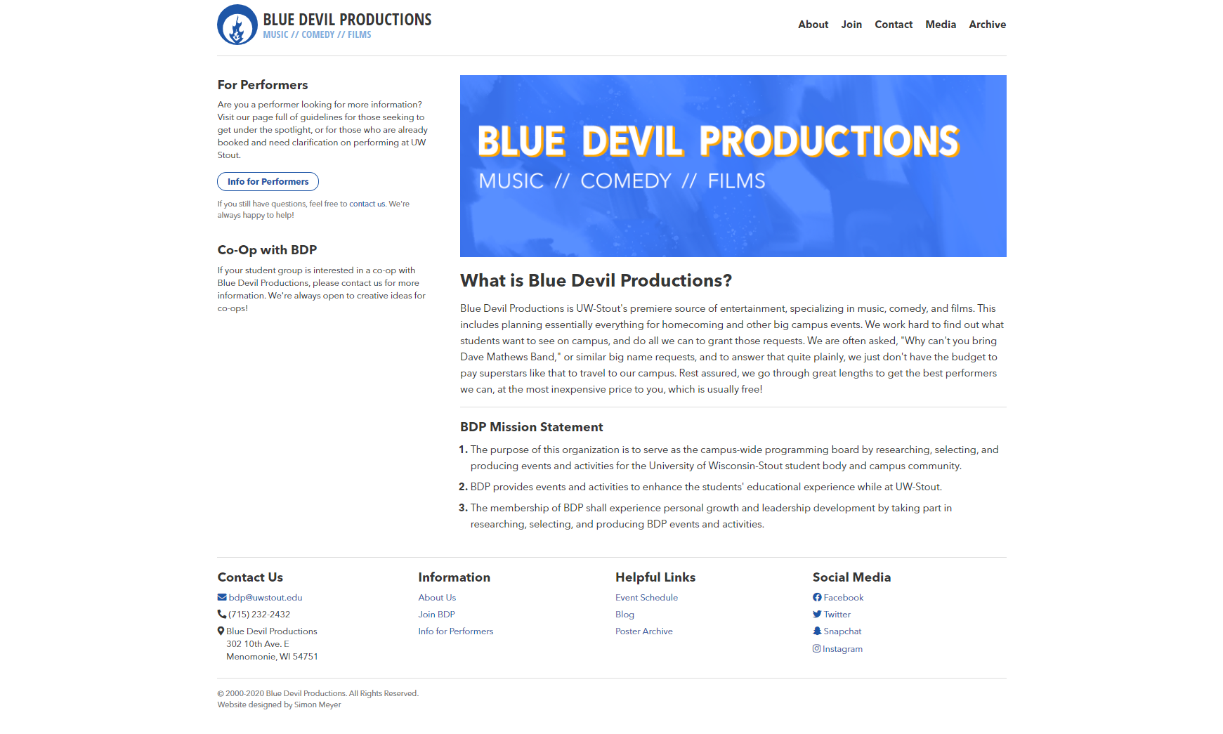 Blue Devil Productions About Page