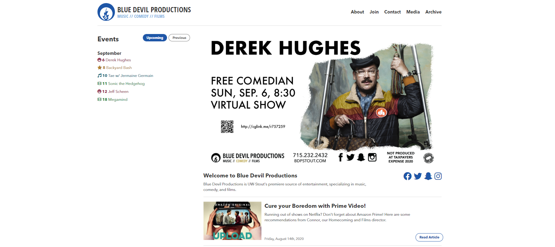 Blue Devil Productions Website