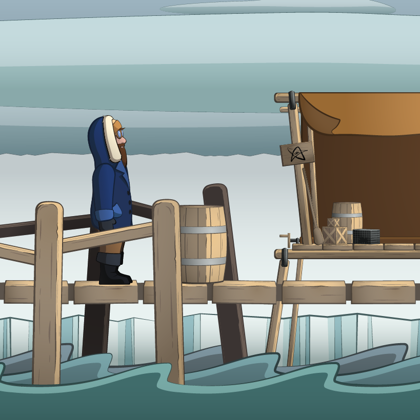 Vector Art Frozen Pier